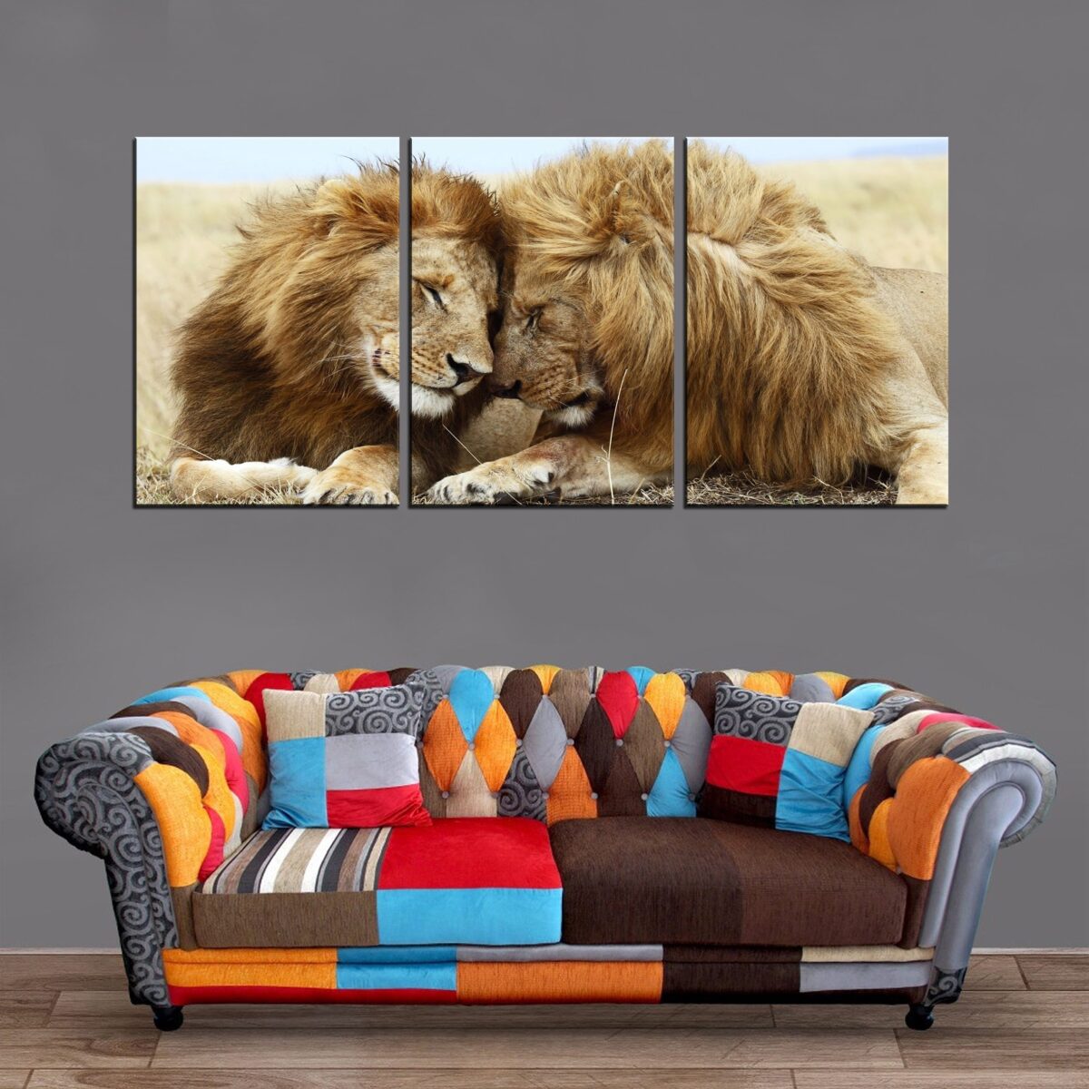 Décoration Murale Couple Lions