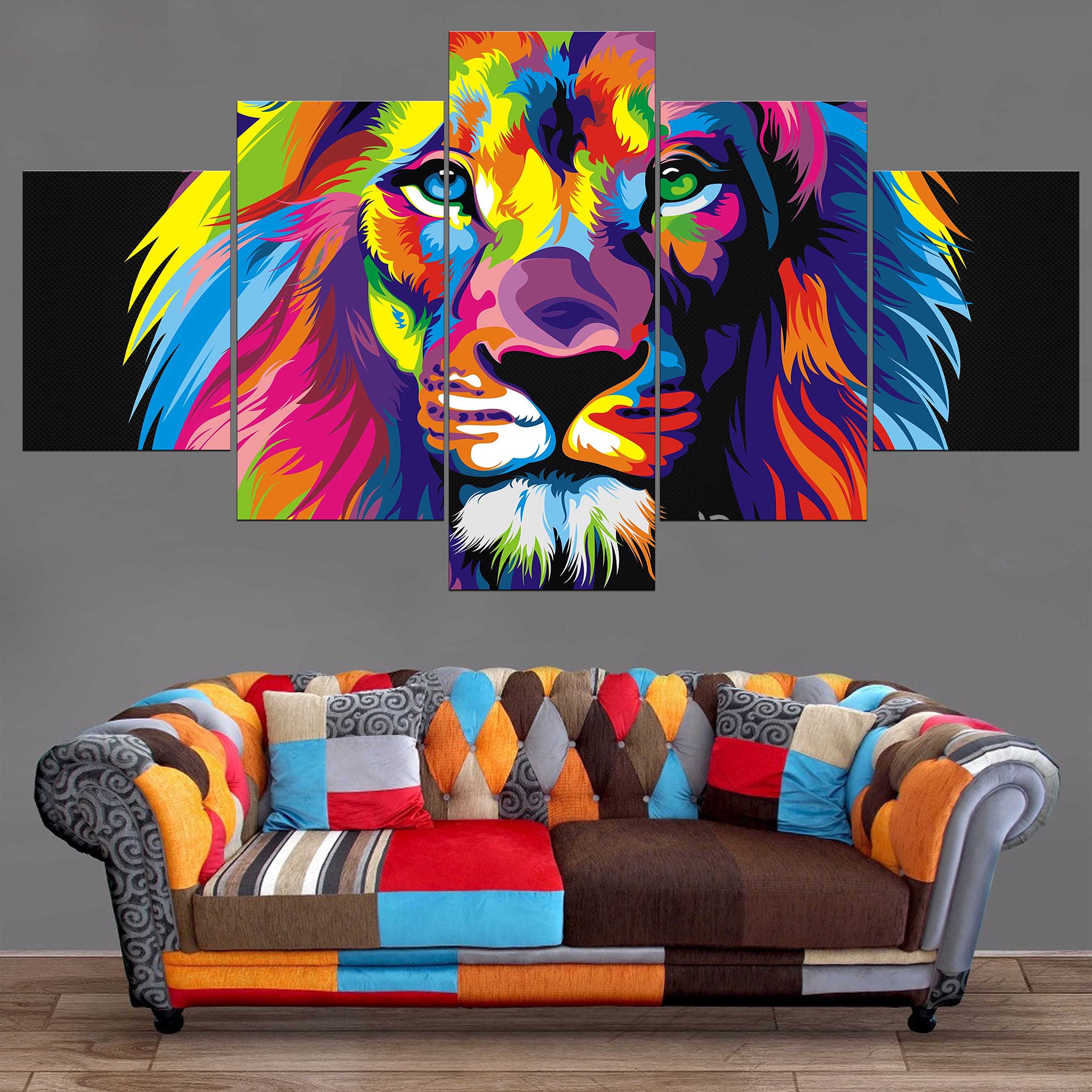 Tableau Lion Painting Pop Art