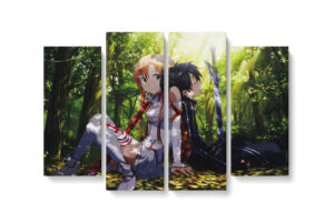 Tableau Sword Art Online Asuna et Kirito Sérénité