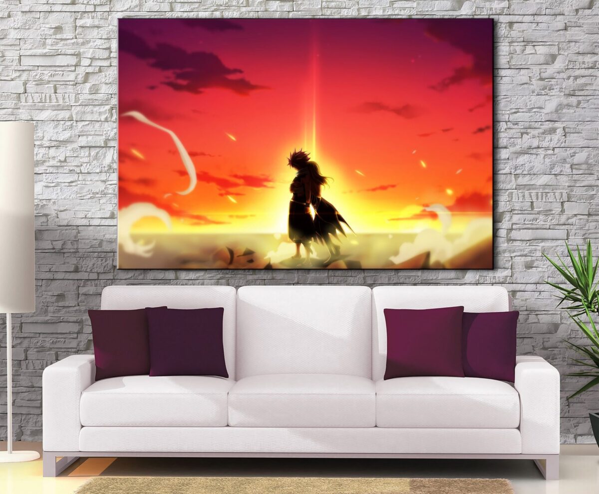 Décoration Murale Fairy Tail Lucy X Natsu Sunset