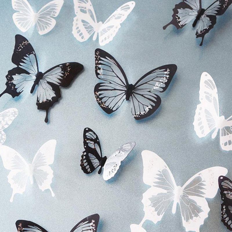 Sticker Mural Papillons en 3D - Lot de 18 pièces