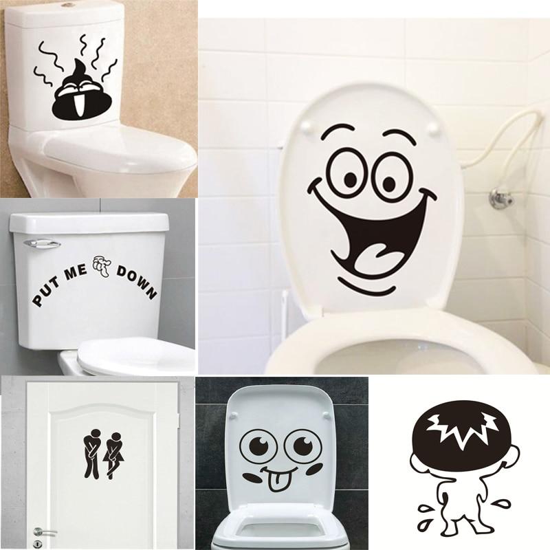 2 Pcs Smiley Stickers Pour Toilette, Diy Sticker Mural DrôLe Pour