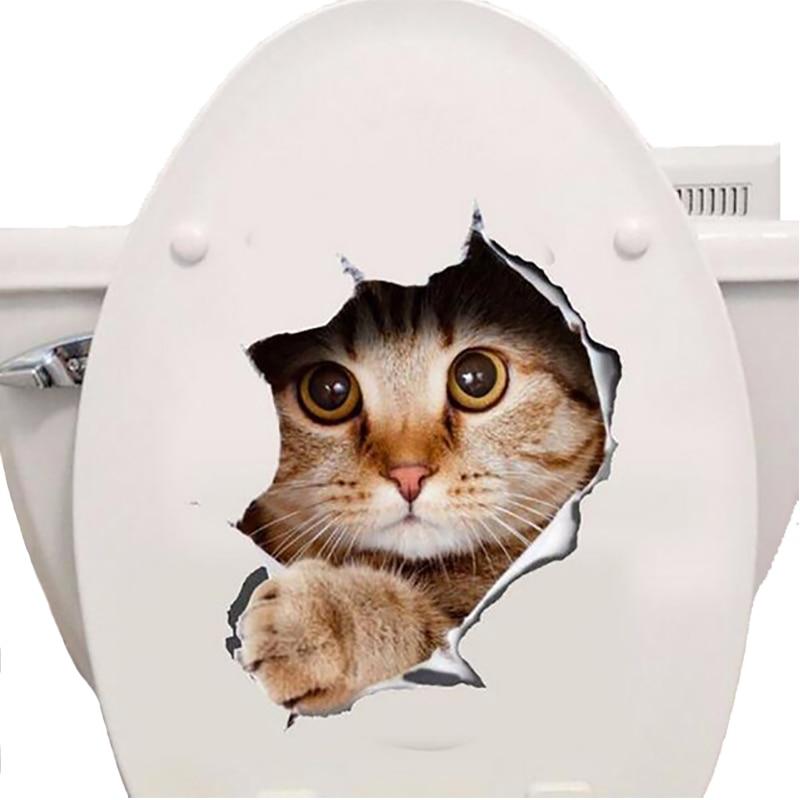 Sticker WC Chiens et Chats 3D