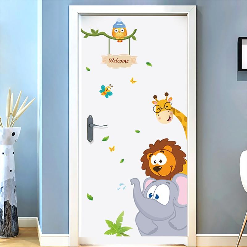 Stickers décor de porte: Raton Laveur avec prénom - Décoration pour chambre  d'enfant