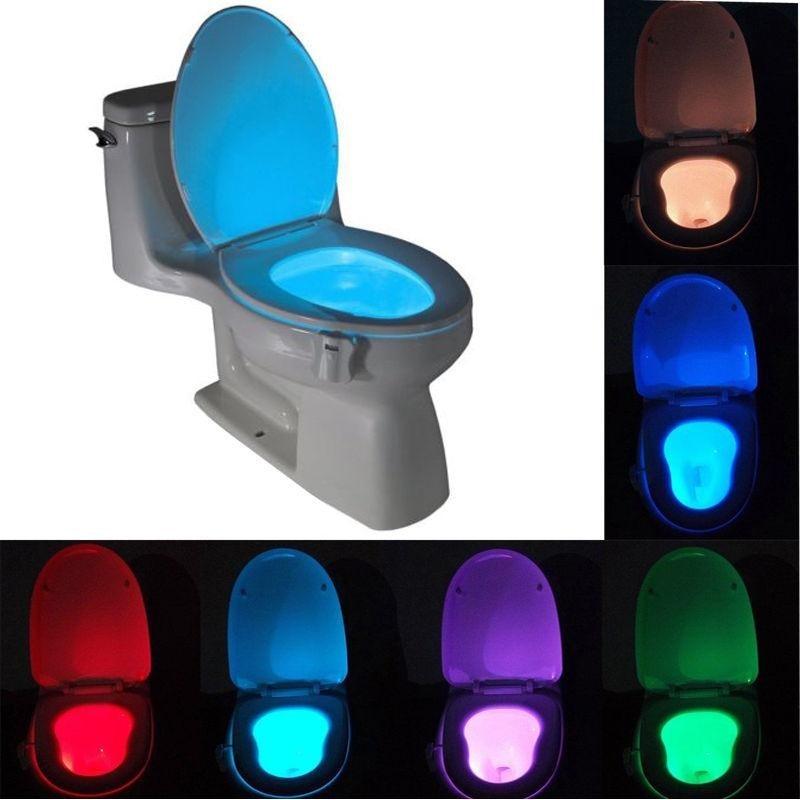 Mokiro,Lampe de Toilette,Veilleuse,LED,avec 8 Couleurs,Détecteur de  Mouvement pour WC-Salle de Bain-Lavabo-Cuvette Siège