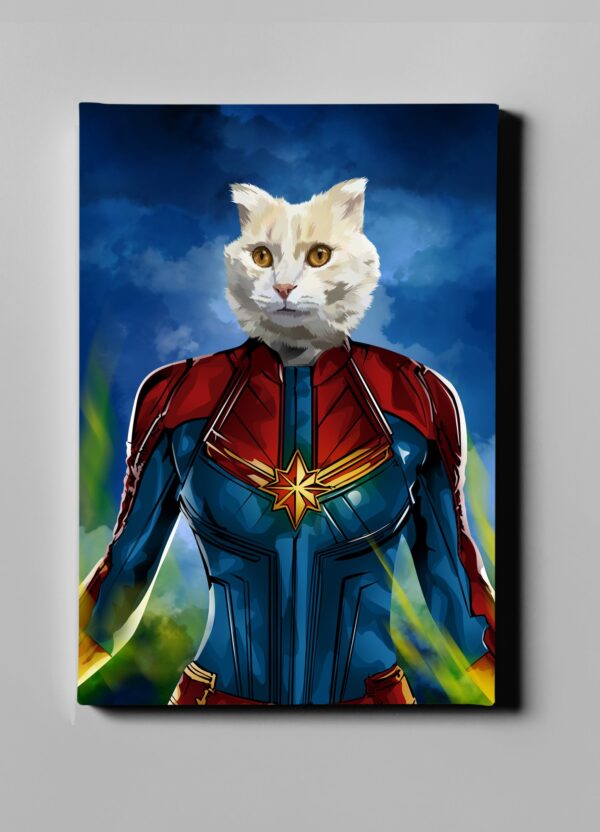 Portrait Personnalisé Animaux Captain Marvel