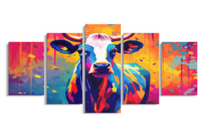 Tableau Vache Pop Art Colorée