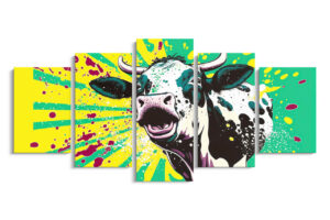 Tableau Vache Pop Art Explosif