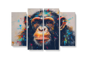 Tableau Chimpanzé Coloré