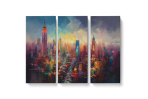 Tableau Skyline New York Coloré